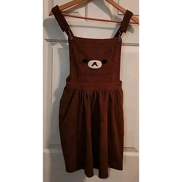 Kawaiibabe Mini Baby Bear  Romper  Medium Overall Dress Corduroy Adjustable Stra - Picture 1 of 7